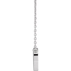 Platinum Pierced Cross Hammered Disc 18" Necklace
