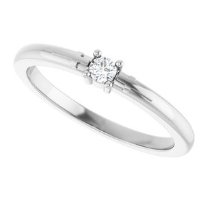 Platinum .06 CT Natural Diamond Cross Promise Ring