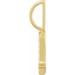 14K Yellow Gold .04 CTW Natural Diamond Gothic Initial H Charm/Pendant