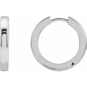 14K White Gold Hinged 20 mm Hoop Earring