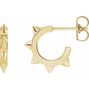 Platinum Spike 13.43 mm Hoop Earrings