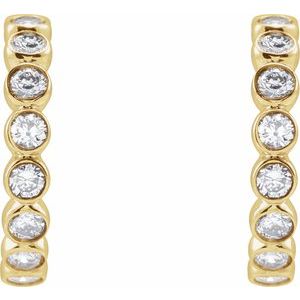 14K Yellow Gold 1/3 CTW Lab-Grown Diamond 11.1 mm Hoop Earrings