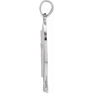 Sterling Silver 14x6 mm Ichthus with Cross Pendant