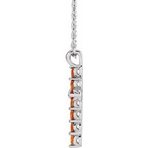 Sterling Silver Natural Citrine Cross 16-18" Necklace