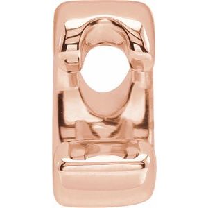 14K Rose Gold Block Initial C Slide Pendant