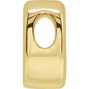 14K Yellow Gold Block Initial O Slide Pendant
