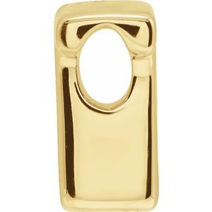 14K Yellow Gold Block Initial T Slide Pendant