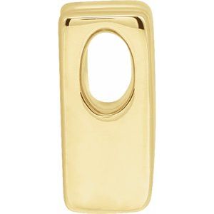 14K Yellow Gold Block Initial W Slide Pendant
