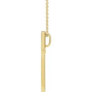 14K Yellow Gold 25.7x15.7 mm Cross 18" Necklace