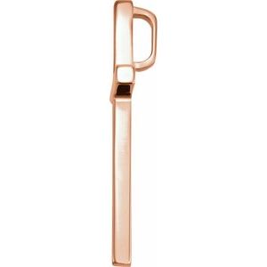 14K Rose Gold 25.7x15.7 mm Cross Pendant