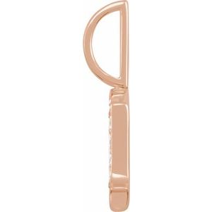 14K Rose Gold .06 CTW Natural Diamond Gothic Initial W Charm/Pendant