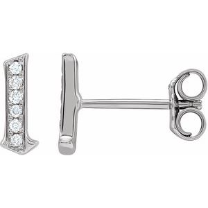 14K White Gold .03 CTW Natural Diamond Gothic Initial L Earring