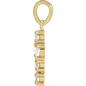 14K Yellow Gold 1/4 CTW Rose-Cut Natural Diamond Cross Pendant