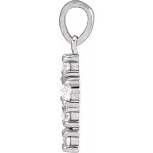 14K White Gold 1/4 CTW Rose-Cut Natural Diamond Cross Pendant