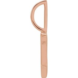 14K Rose Gold Gothic Initial F Charm/Pendant