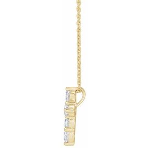 14K Yellow Gold 1 CTW Lab-Grown Diamond Cross 18" Necklace