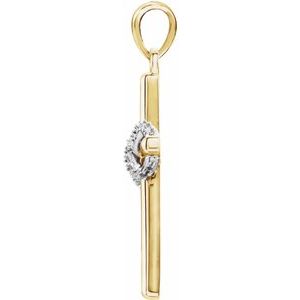 14K Yellow/White Gold Infinity-Inspired Cross Pendant Mounting