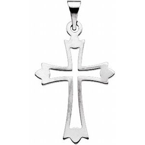 14K White Gold 24x18 mm Cross Pendant