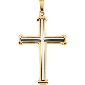 14K Yellow/White Gold 41.7x25 mm Cross Pendant