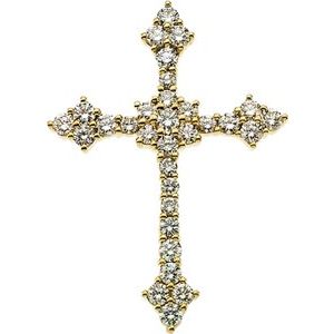 Platinum 3/4 CTW Natural Diamond Cross Pendant