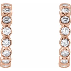 14K Rose Gold 1/3 CTW Lab-Grown Diamond 11.1 mm Hoop Earrings