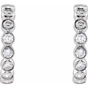14K White Gold 1/3 CTW Lab-Grown Diamond 11.1 mm Hoop Earrings
