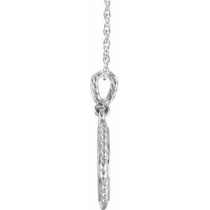 14K White Gold .04 CTW Natural Diamond Cross Rope 16-18" Necklace