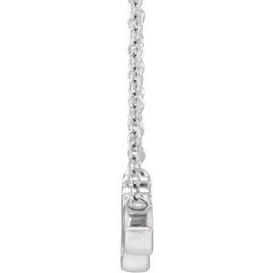 Platinum Lowercase Script Grace 18" Necklace
