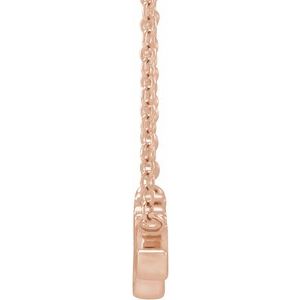14K Rose Gold Lowercase Script Grace 18" Necklace