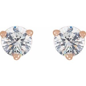14K Rose Gold 1/5 CTW Natural Diamond Earrings