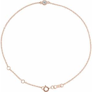 14K Rose 1/10 CT Natural Diamond 6 1/2-7 1/2" Bracelet