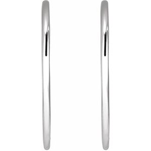 Sterling Silver Endless Tube 35 mm Hoop Earrings