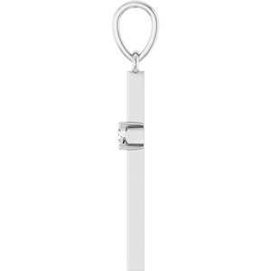 14K White Gold .06 CT Natural Diamond Cross Pendant