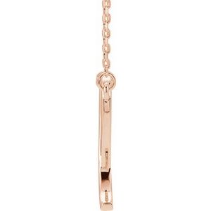14K Rose Gold Script Initial I 16" Necklace