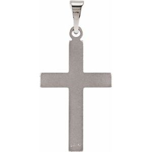 14K White Gold Cross Pendant