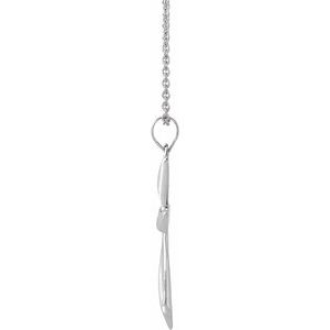 14K White Gold Cross 18" Necklace