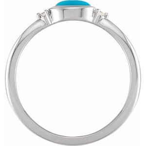 Platinum Natural Turquoise & .03 CTW Natural Diamond Ring
