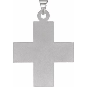 14K White Gold 20.5x18 mm Greek Cross Pendant