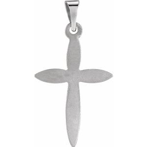 14K White Gold 18x13 mm Cross Pendant