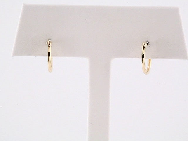 14K Yellow Gold 12.5 mm Hinged Hoop Earrings