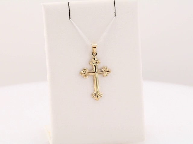 14K Yellow Gold 24x17.5 mm Cross Pendant