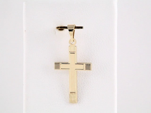 14K Yellow Gold 25.9x12 mm Cross Pendant