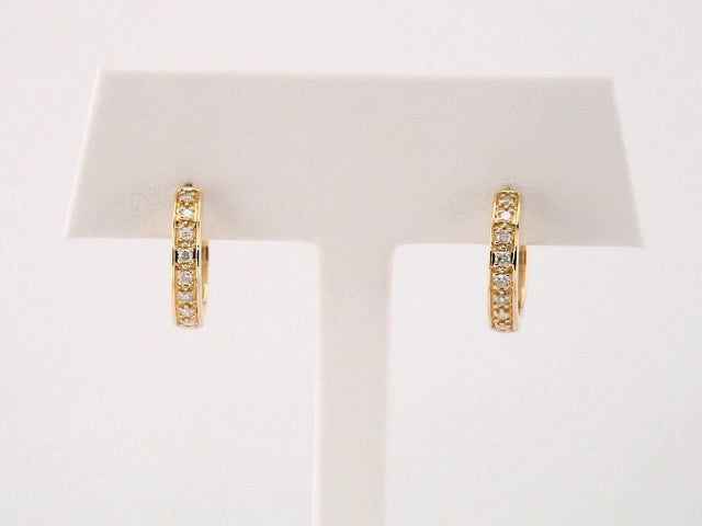14K Yellow Gold 1/5 CTW Lab-Grown Diamond 14 mm Hoop Earrings