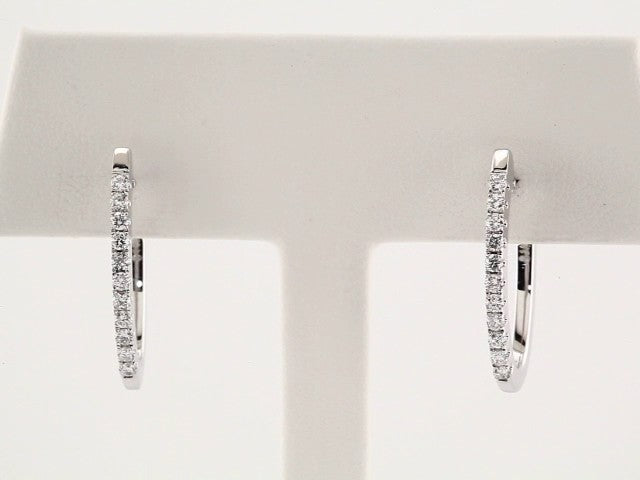 14K White Gold 1/3 CTW Natural Diamond Hoop Earrings