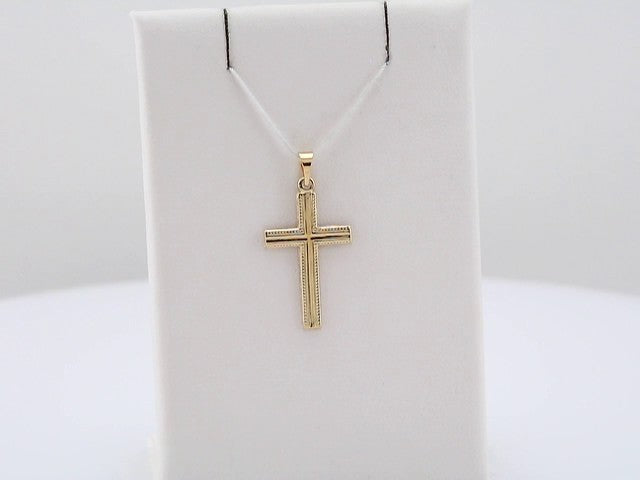 14K Yellow Gold 15x9.5 mm Cross Pendant