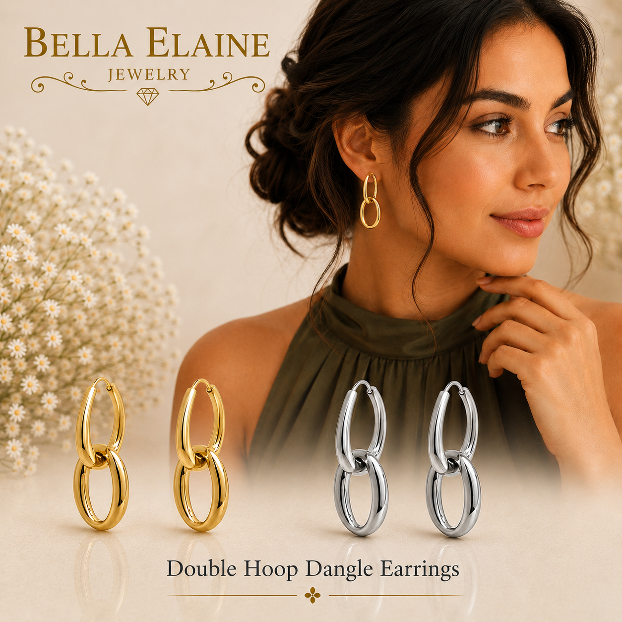Double Hoop Dangle Earrings