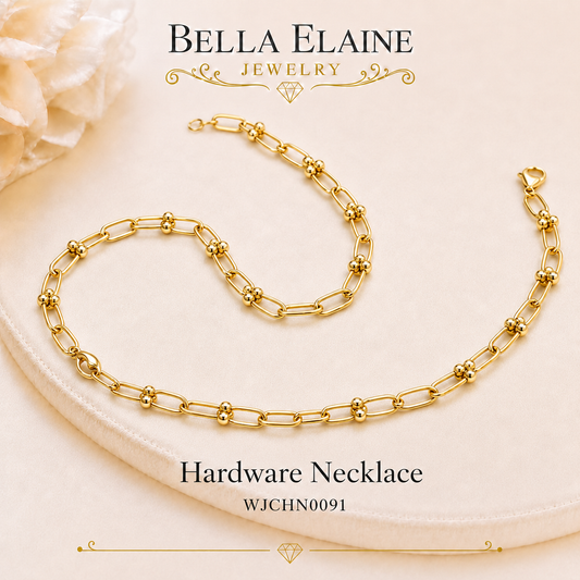 Hardware Necklace in 18K Gold PVD Stainless Steel – Bella Elaine Jewelry