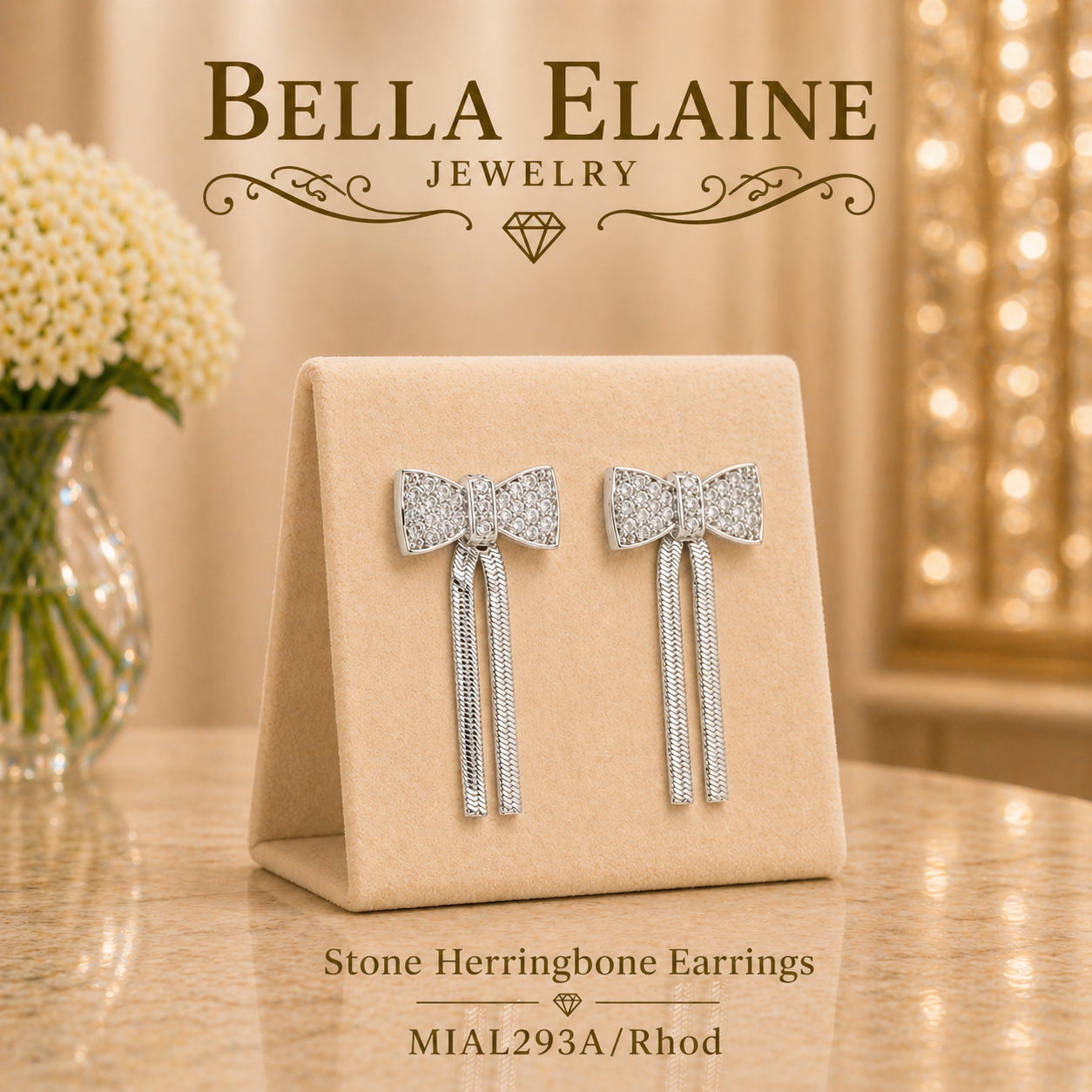 Stone Herringbone Earrings