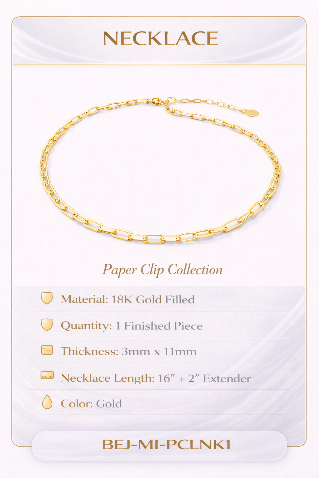 Paper Clip 18K Gold Filled Collection