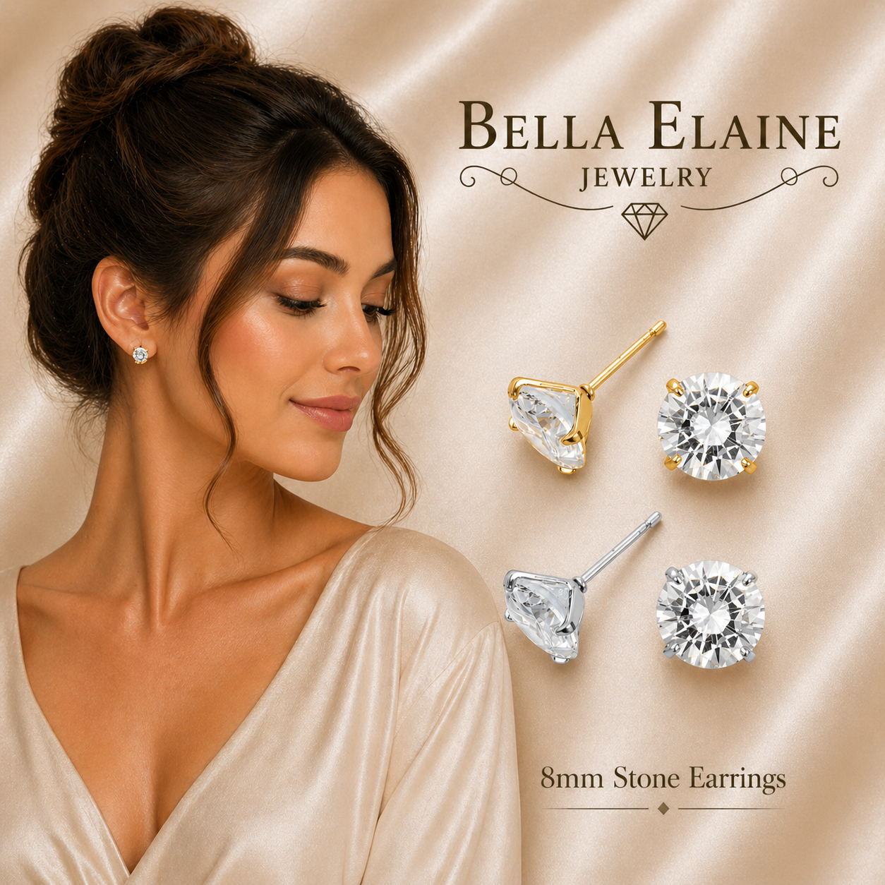 8mm Stone Earrings